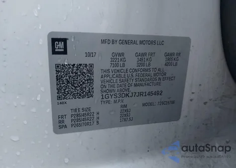 2018 Cadillac Escalade Platinum из США, поврежденный, VIN 1GYS3DKJ7JR145492